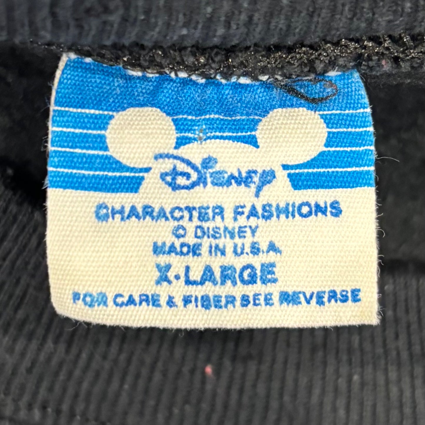 80's Disney ミッキー ラグラン スウェット 黒 XL /A8263S-SO