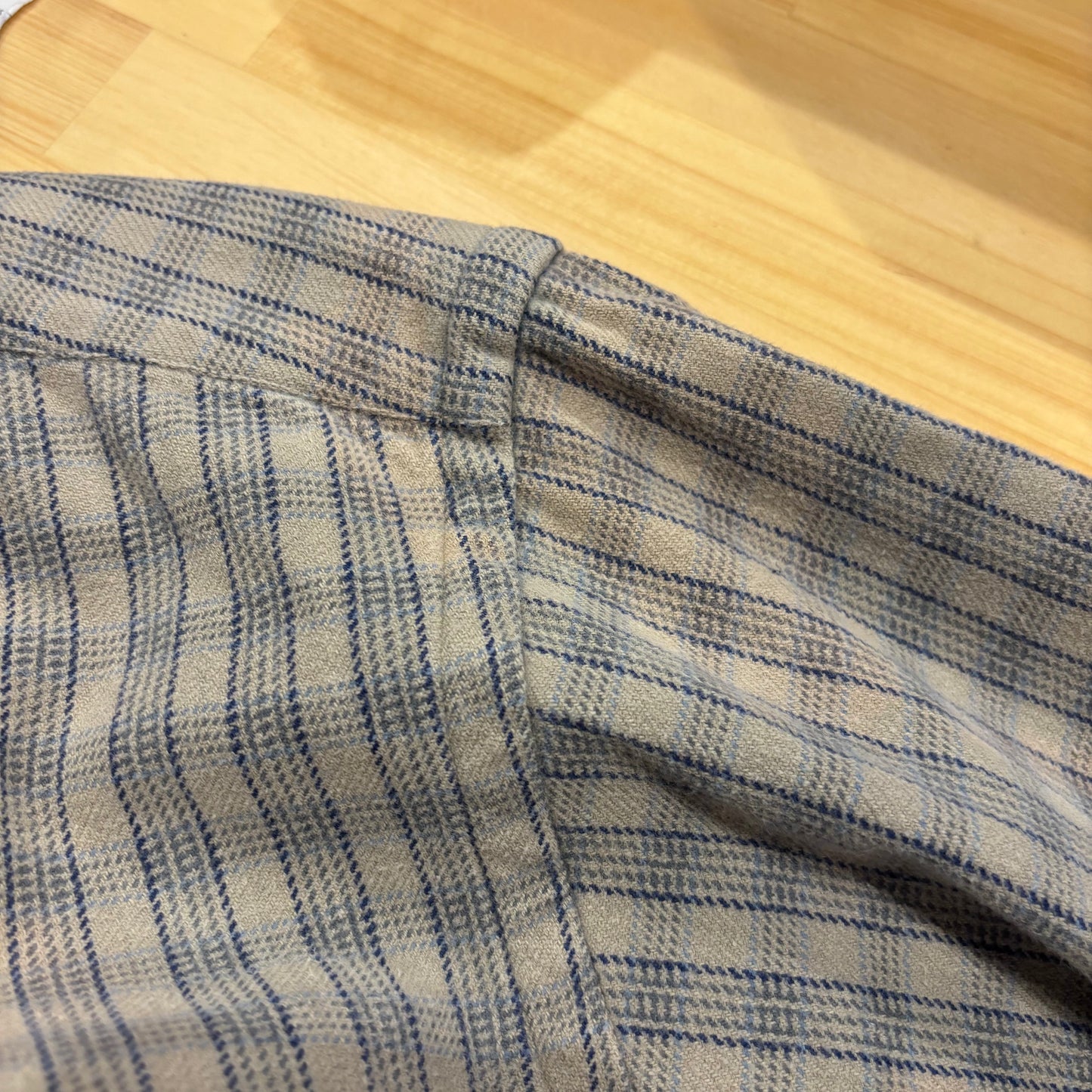 90's RRL ラルフローレン フランネルシャツ チェック グレー青 (L)/A7531S-SO