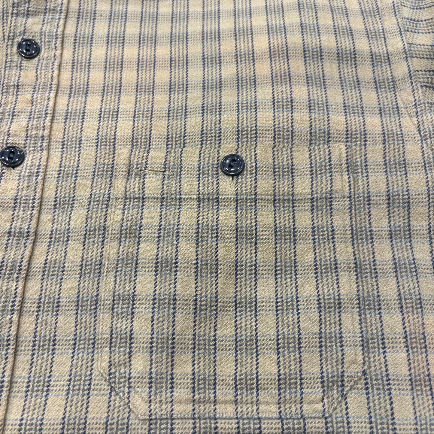 90's RRL ラルフローレン フランネルシャツ チェック グレー青 (L)/A7531S-SO