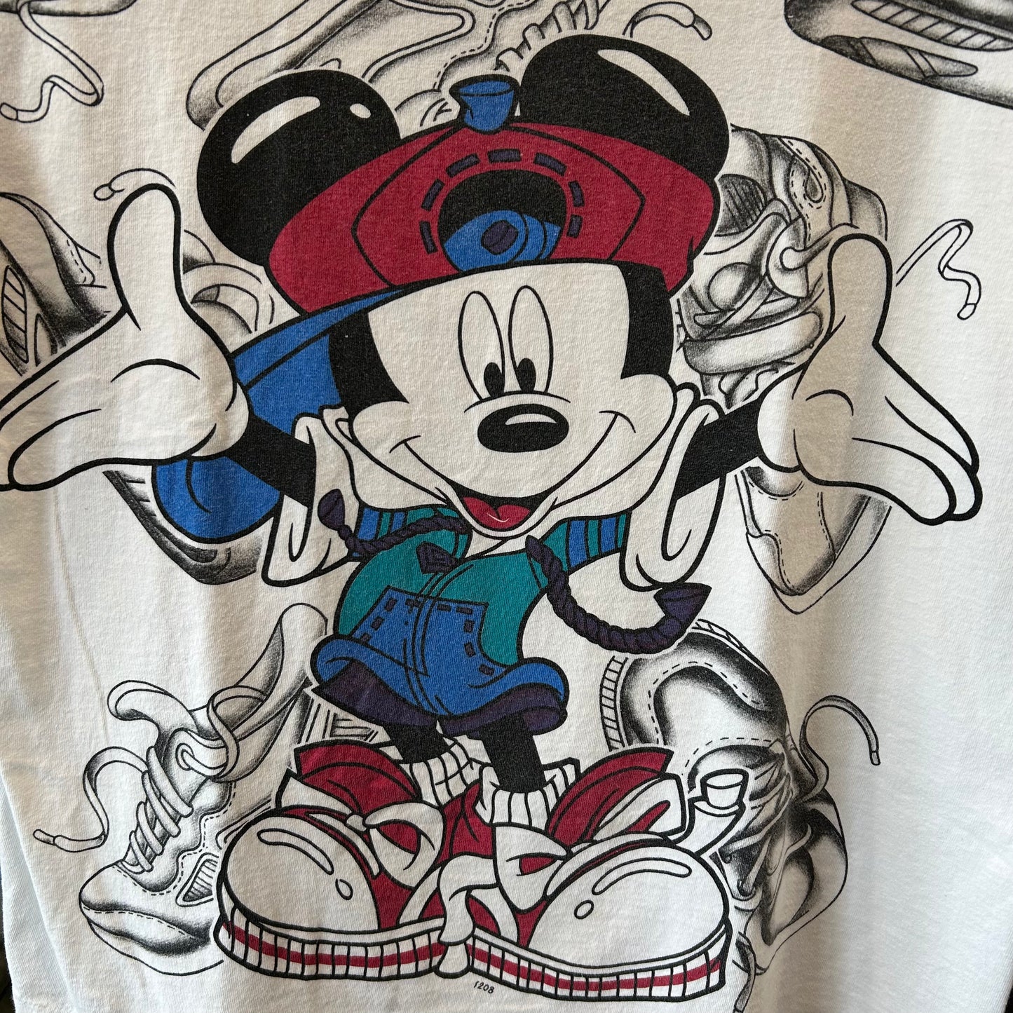 90's Mickey Unlimited ミッキー スニーカーTシャツ 白(One Size)/B1949T-SO
