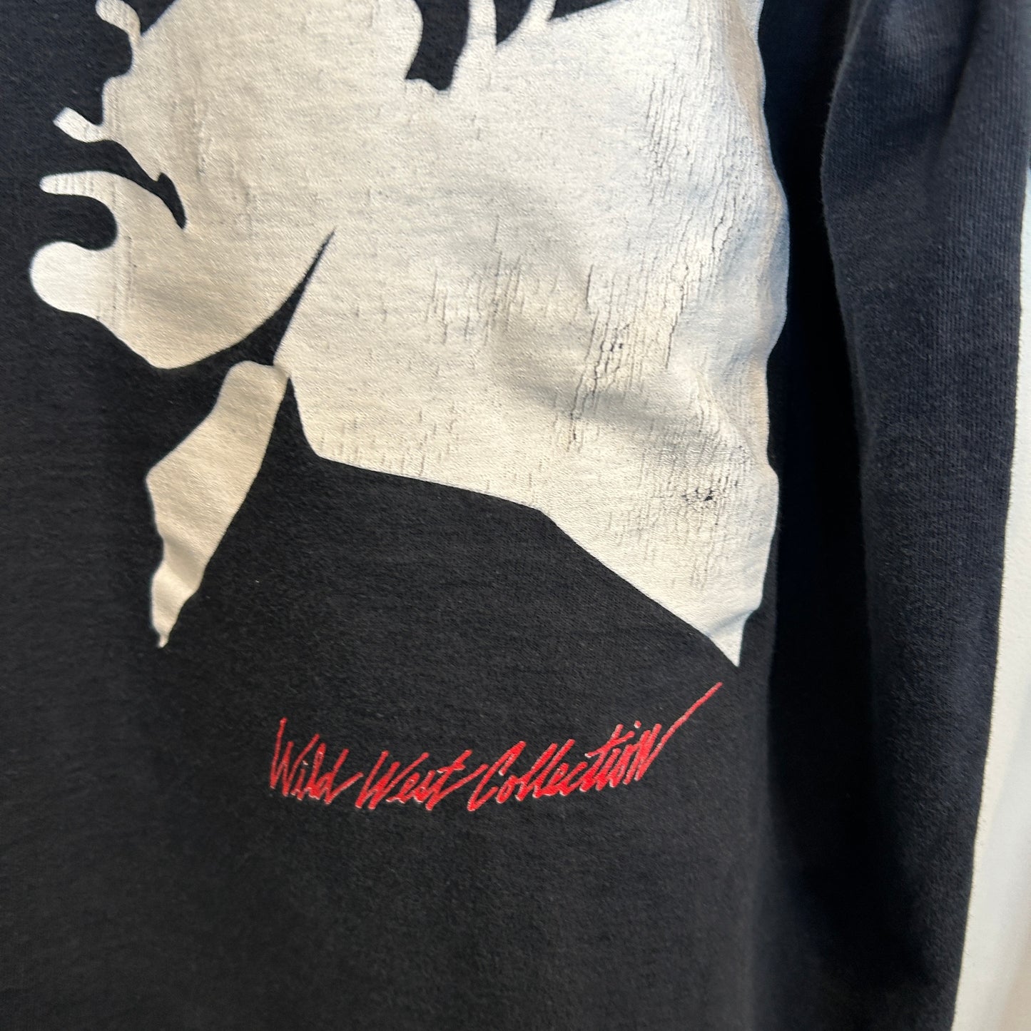 90's Marlboro マルボロ Wild West Collection マルボロマン カウボーイプリントTシャツ 黒 (サイズ不明)/B3651T-SO