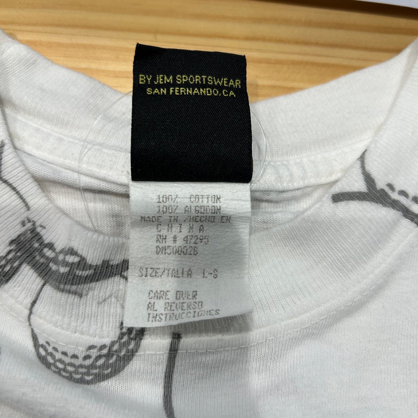 90's MICKEY UNLIMITED グーフィー ゴルフTシャツ ゴルフボール総柄 白(L)/B2166T-SO