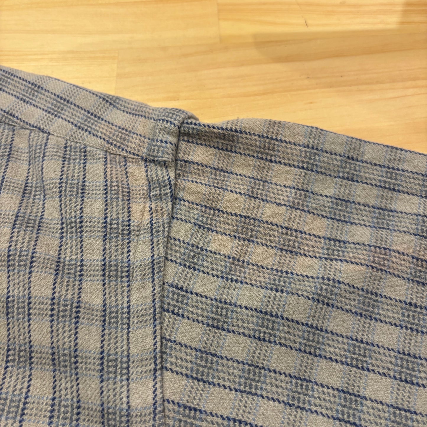 90's RRL ラルフローレン フランネルシャツ チェック グレー青 (L)/A7531S-SO