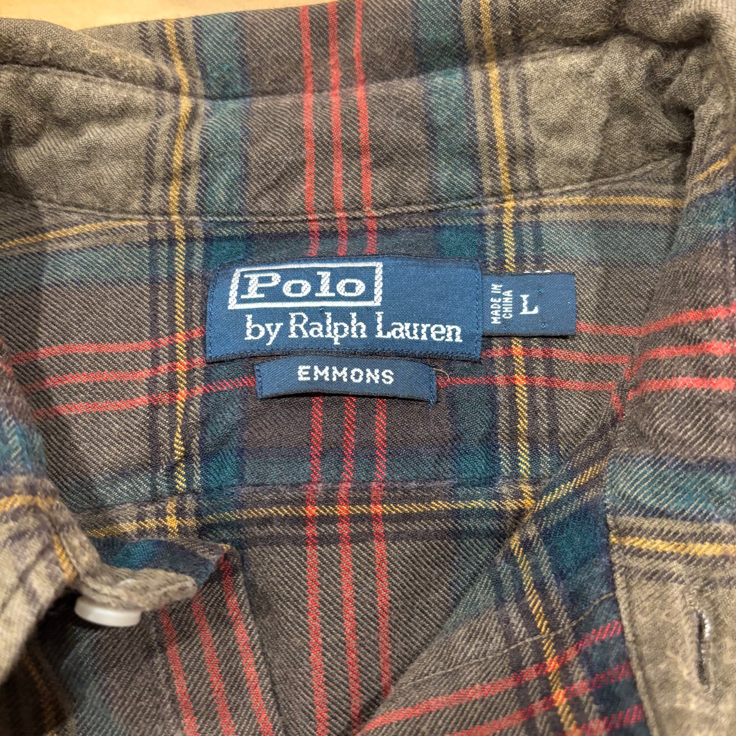 00's Ralph Lauren ラルフローレン チェックシャツ EMMONS カーキ (L)/A7870S-SO