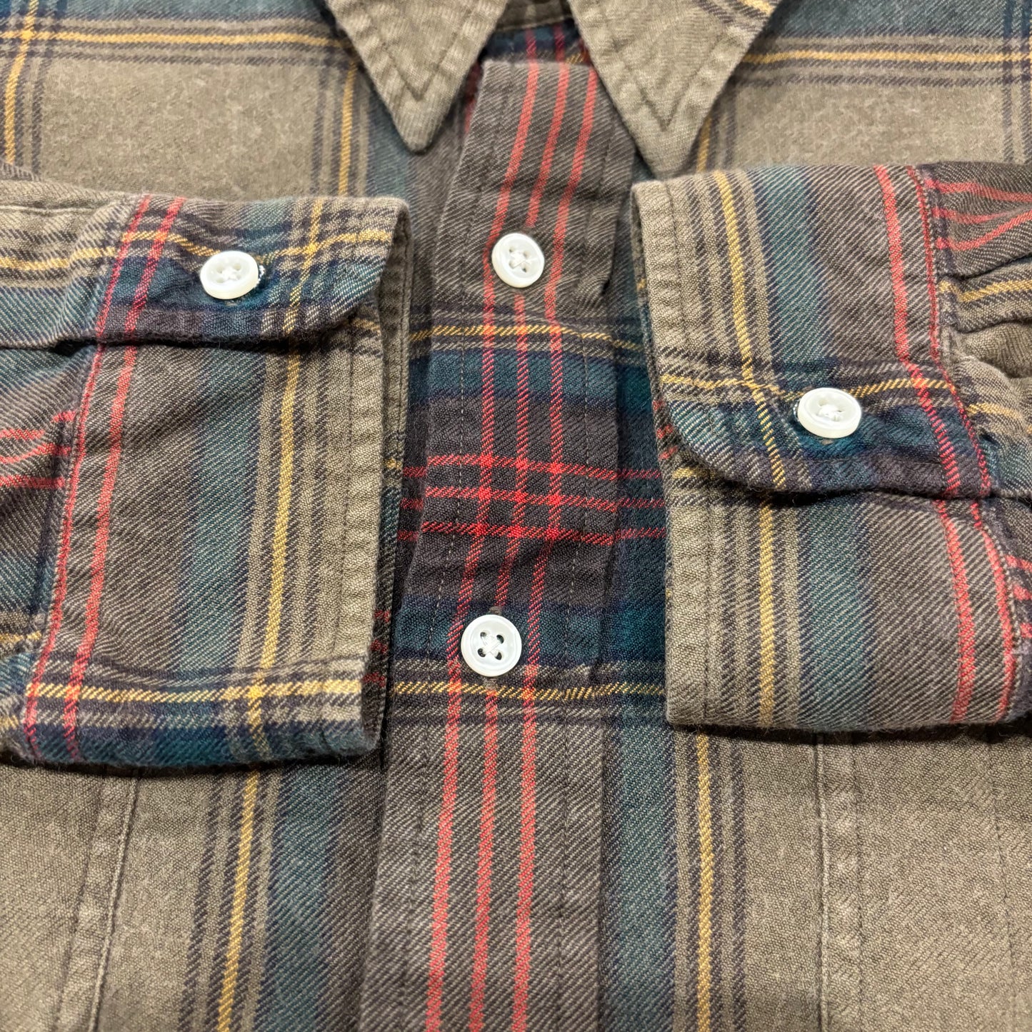 00's Ralph Lauren ラルフローレン チェックシャツ EMMONS カーキ (L)/A7870S-SO