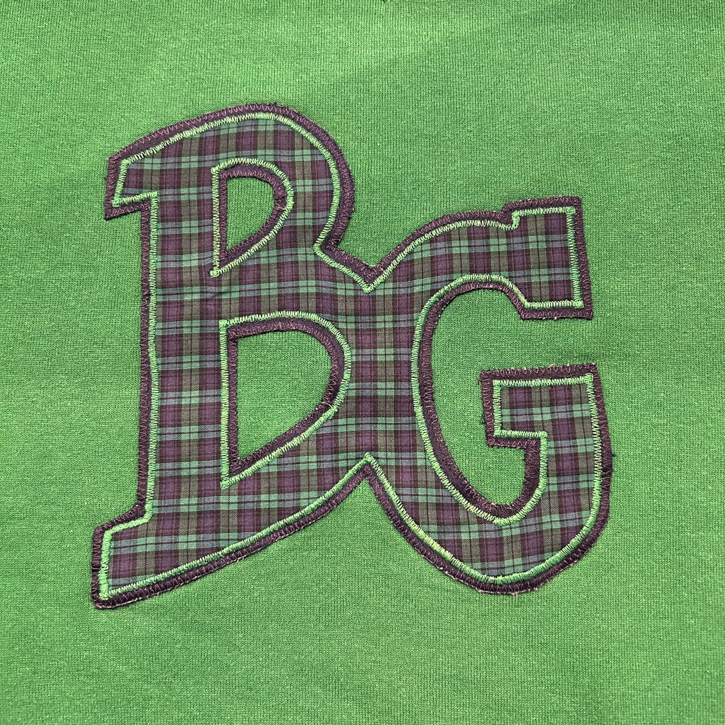 90's RUSSELL ATHLETIC ”BG" パッチ カレッジ スウェット グリーン (XL)/B0180S-SO