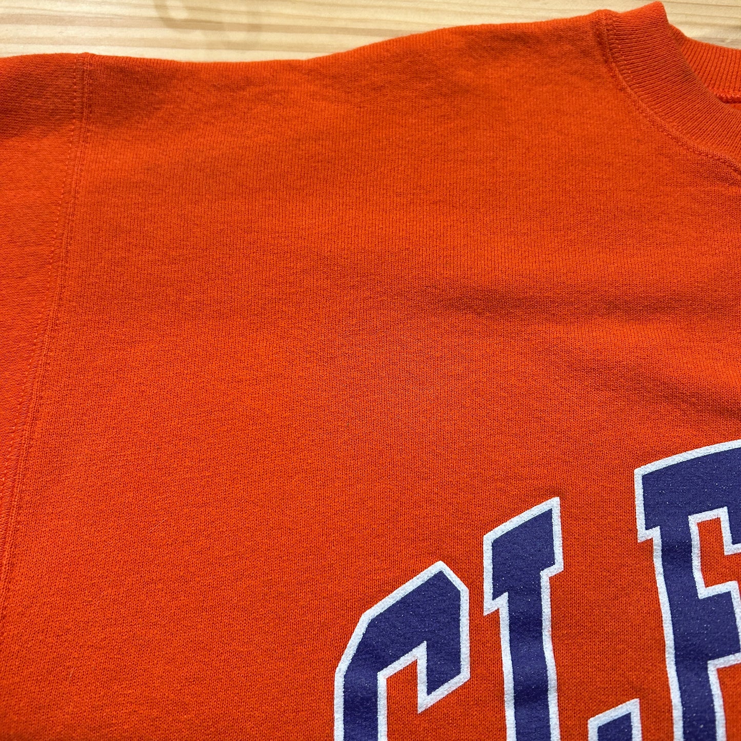90's ~ RUSSELL ATHLETICS ”CLEMSON” カレッジ スウェット オレンジ (不明)/B1594S-SO