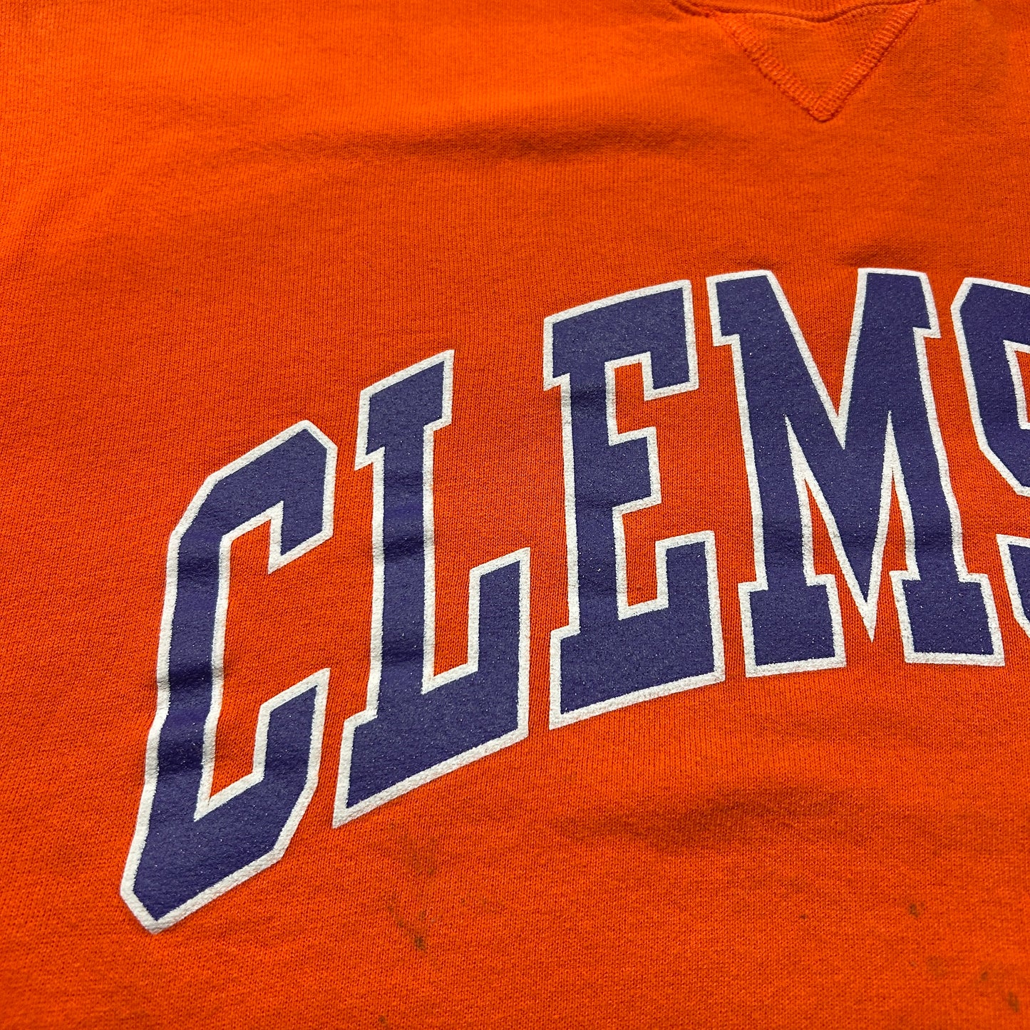 90's ~ RUSSELL ATHLETICS ”CLEMSON” カレッジ スウェット オレンジ (不明)/B1594S-SO
