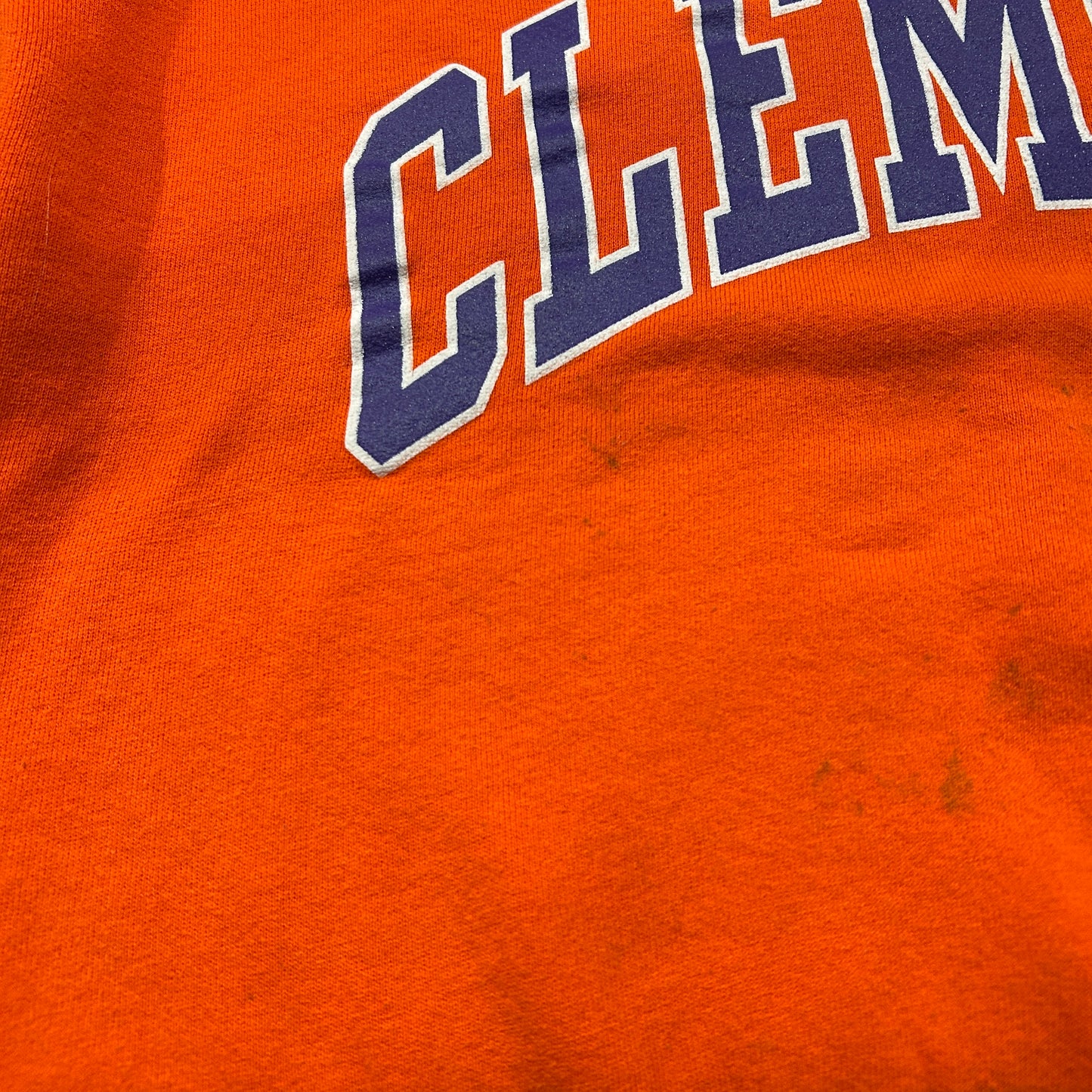 90's ~ RUSSELL ATHLETICS ”CLEMSON” カレッジ スウェット オレンジ (不明)/B1594S-SO