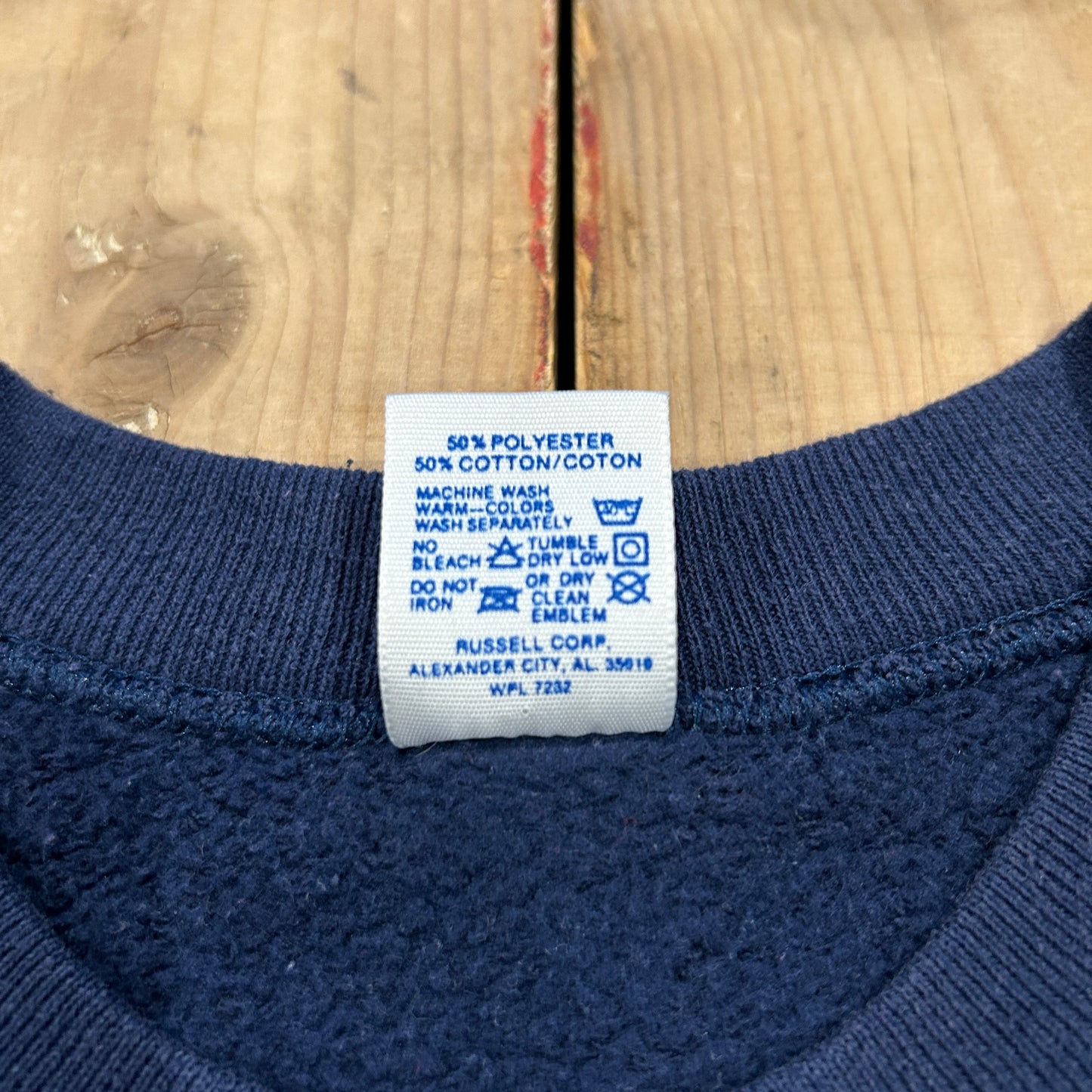 90's RUSSELL ATHLETICS ”ST. JOHN'S TITANS" カレッジ スウェット ネイビー (L)/B1578S-SO