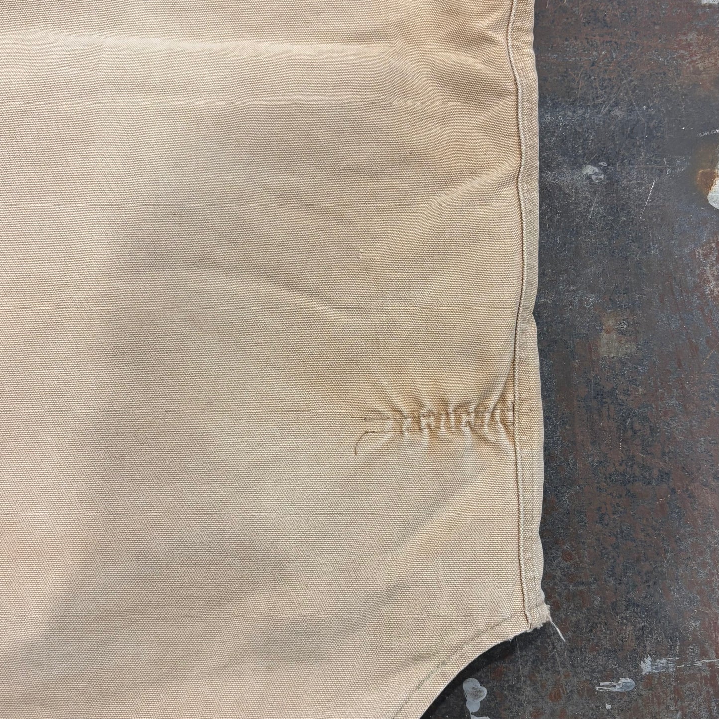 90's Carhartt カーハート ダックベスト ベージュ 腰ゴム /B0986V-SO