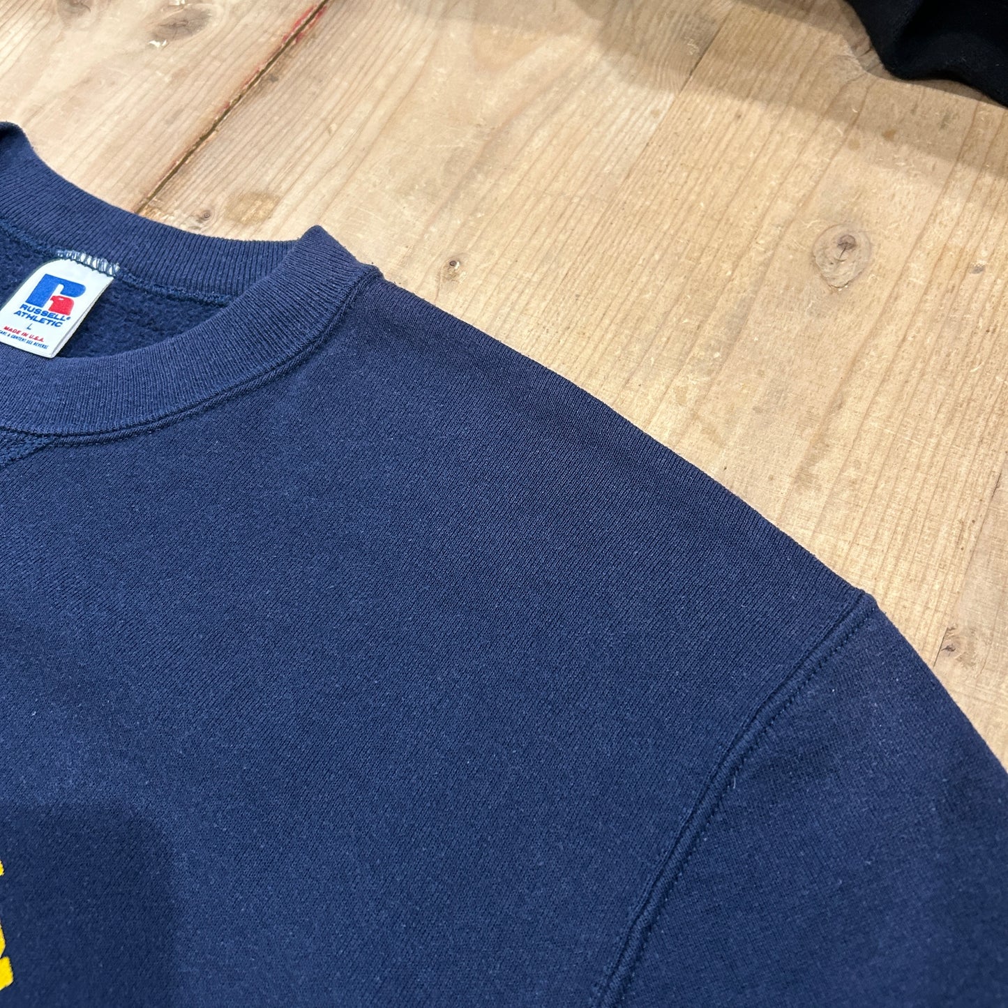 90's RUSSELL ATHLETICS ”ST. JOHN'S TITANS" カレッジ スウェット ネイビー (L)/B1578S-SO