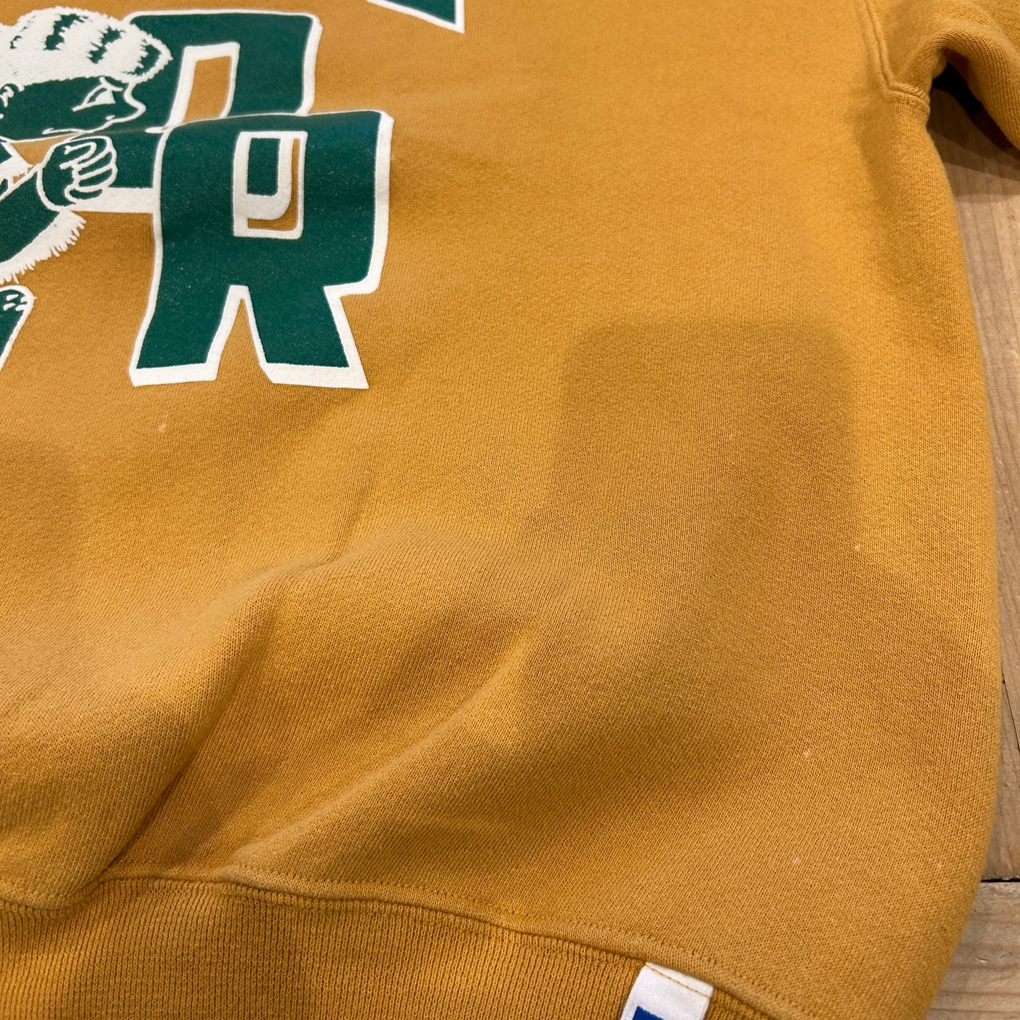 00's RUSSELL ATHLETIC ”OAK RIDGE" カレッジ スウェット マスタード(XL)/B2847S-SO