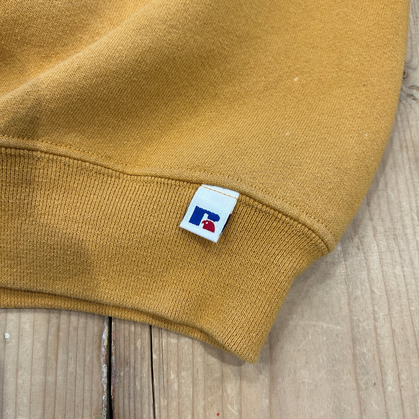 00's RUSSELL ATHLETIC ”OAK RIDGE" カレッジ スウェット マスタード(XL)/B2847S-SO