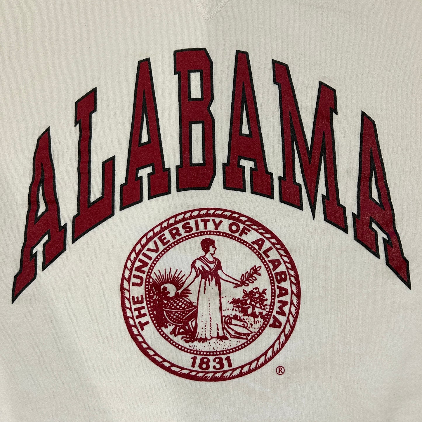 90's RUSSELL ATHLETIC "ALABAMA" カレッジ スウェット ホワイト (XL)/A5608S-SO