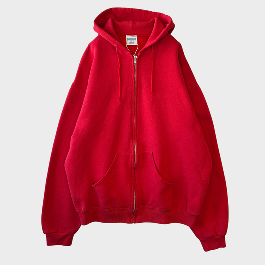 90's CHEETAH 無地 スウェット ジップフーディー 赤 (XL) /B3463S-SO