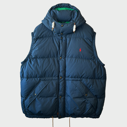 00's Ralph Lauren ラルフローレン ダウンベスト フード脱着可能 ネイビー (3XL) /A9533V-SO