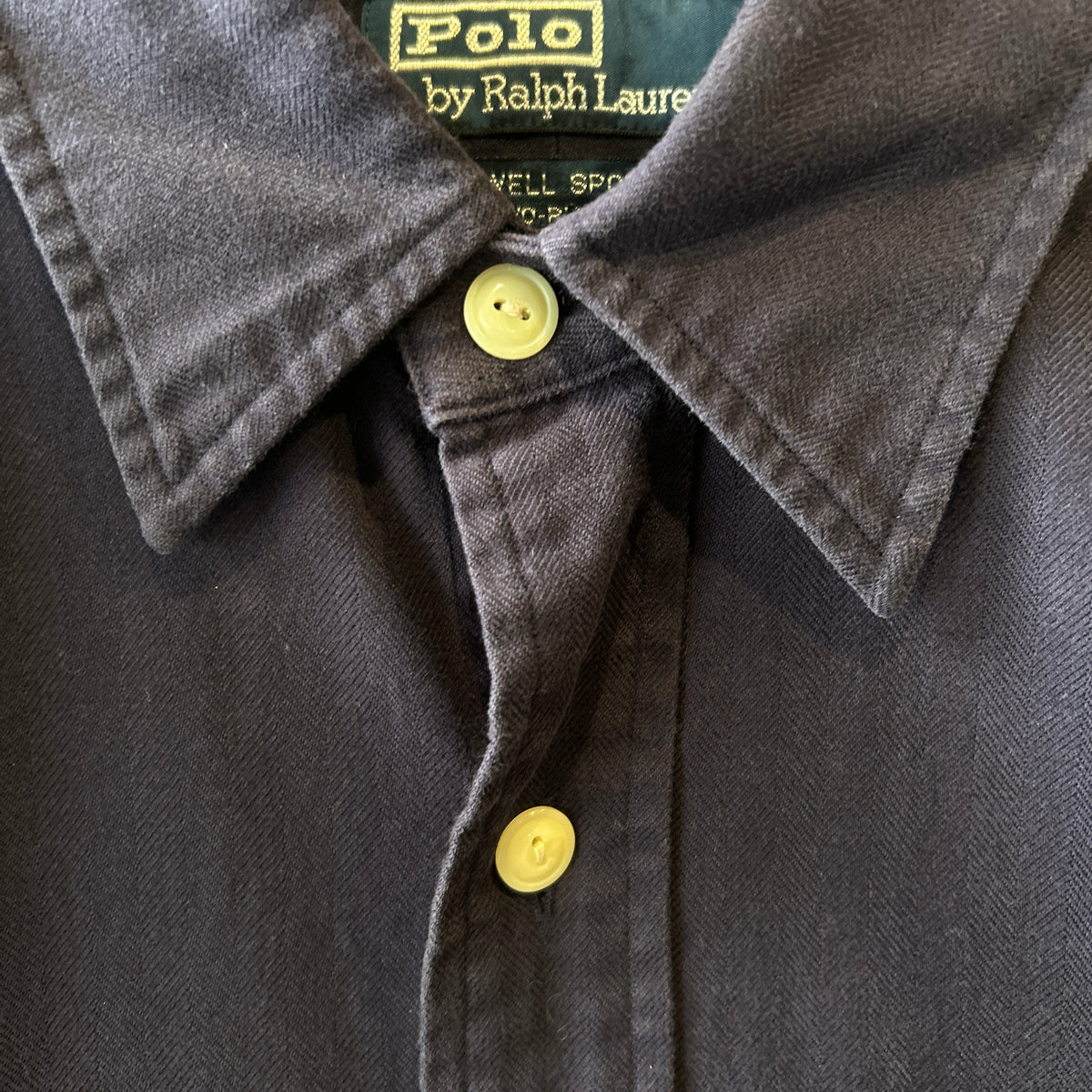90's Polo by Ralph Lauren ラルフ　"Lowell Sport" コットンヘリンボーンシャツ(M)/C1431SH-SO