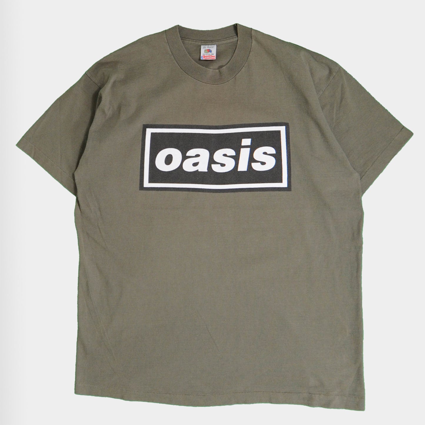 oasis ボックロゴ バンドTシャツ カーキ (XL)/A4012T-SO