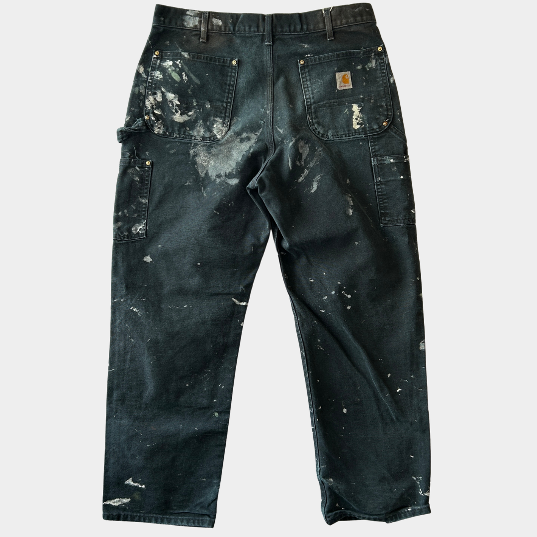 Carhartt カーハート ダブルニーワークパンツ ペンキ USA製 Loose Fit ブラック(36×30)/C0930P-SO