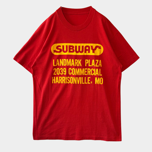 90's SUBWAY サブウェイ ナンバリング 企業Tシャツ サンドイッチ 赤/A7244T-SO