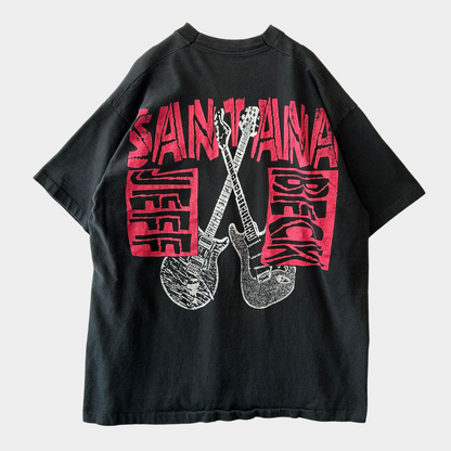 90's Santana&Jeff Beck サンタナ ジェフ・ベック ライブコンサート Tシャツ 黒/A6679Y-SO