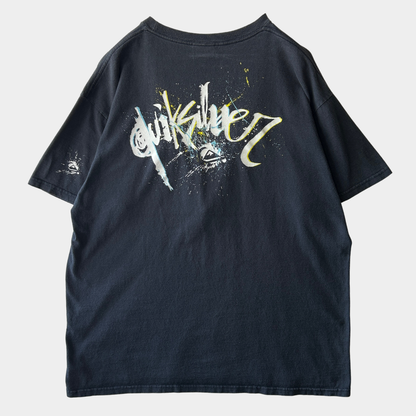 90~00's Quik Silver ペイント グラフィックTシャツ 紺 (サイズ不明)/C1229T-SO
