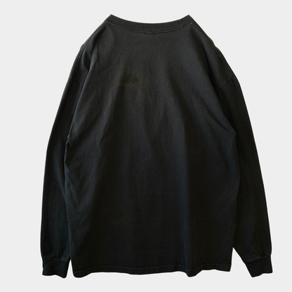 90's Cotton Expressions Albert Einstein アインシュタイン 蓄光ロンT 黒(XL)/C0670T-SO