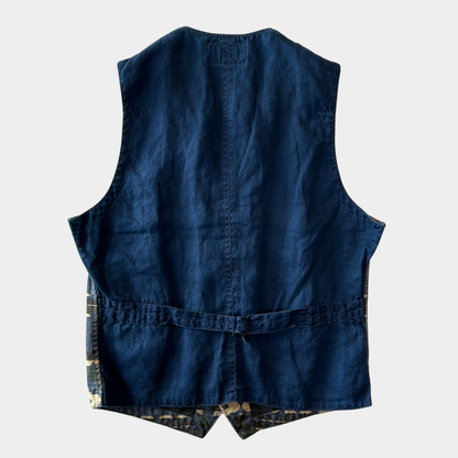 00's RRL ラルフローレン Southwestern Vest ネイティブ柄ベスト ジレ ブルー(M)/A9196V-SO