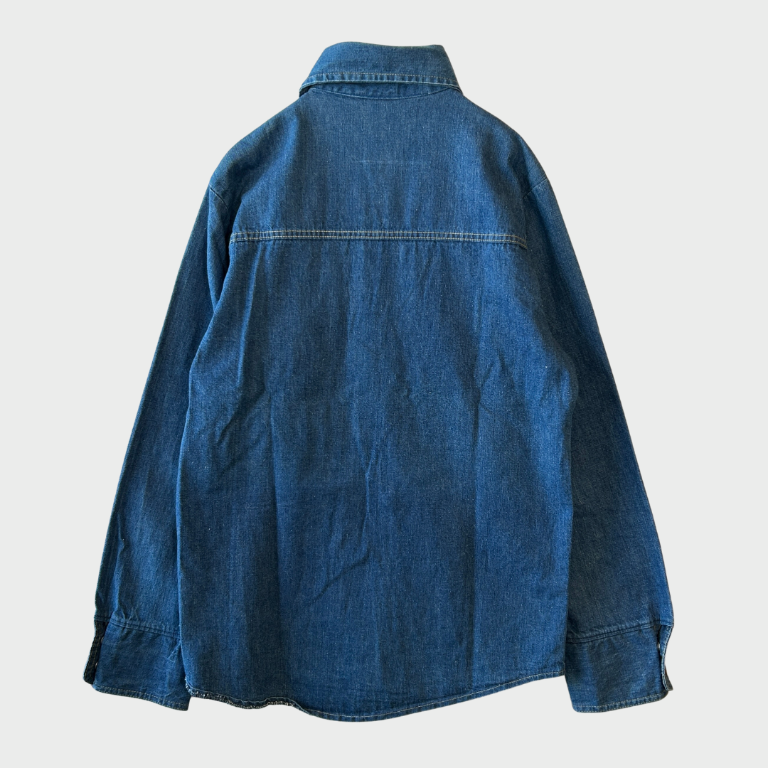 70's Big Yank デニムシャツ キルトステッチ 青 (サイズ不明)/B3339S-SO