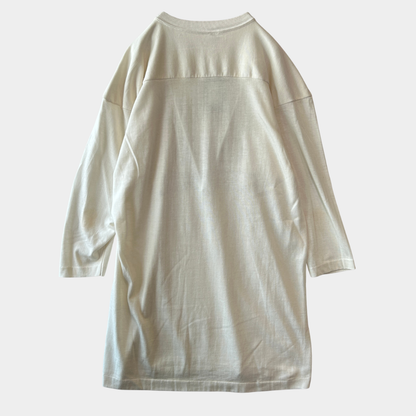 70's Champion チャンピオン フットボールTシャツ コットン/ナイロン ３段プリント 白紫(L)/C1018T-SO