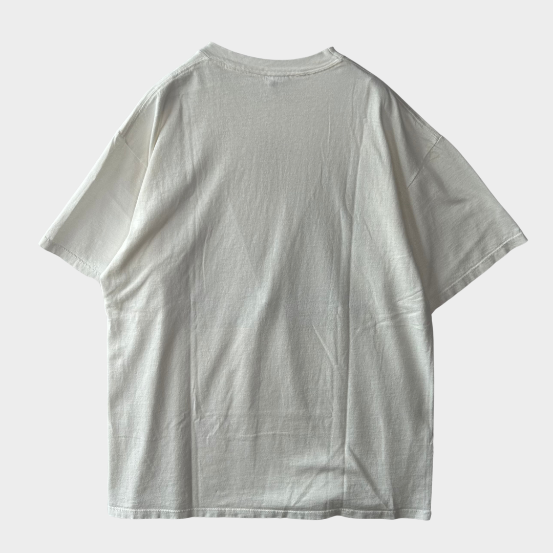 90's Disney ミニーマウス ラメ入りプリントTシャツ 白 (L)/B2057T-SO