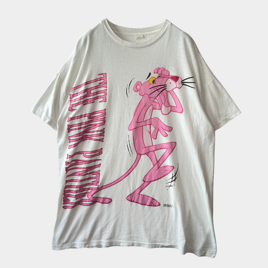 90's The PINK PANTHER ピンクパンサー キャラクターTシャツ アニメ 白(One Size)/B2150T-SO