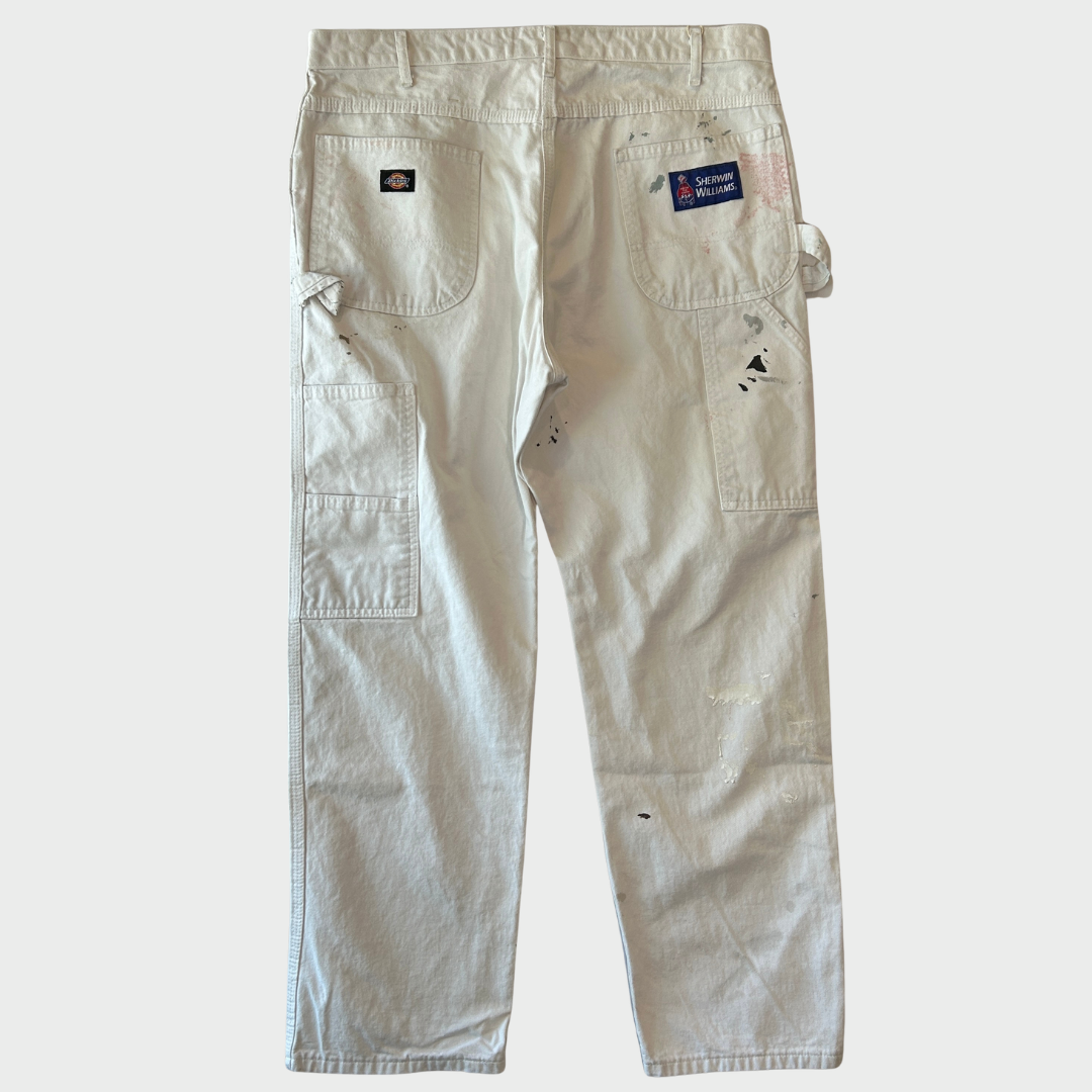 00's Dickies ディッキーズ Sherwin Williams 企業ロゴ ペインター ワークパンツ 白 (38×32)/B3943P-SO