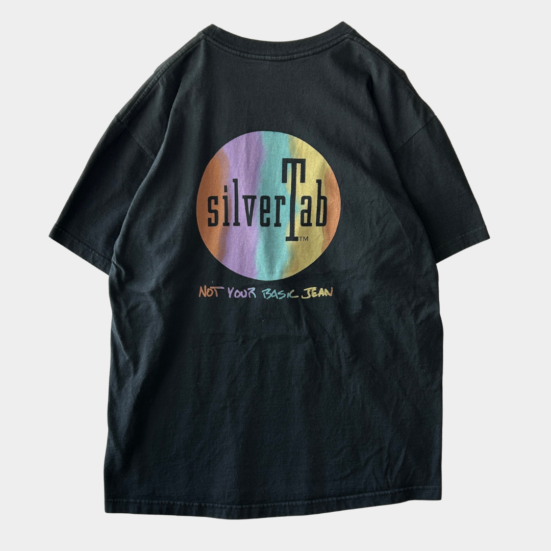 90's Levi's リーバイス シルバータブ ロゴTシャツ 黒 (M)/C0382T-SO