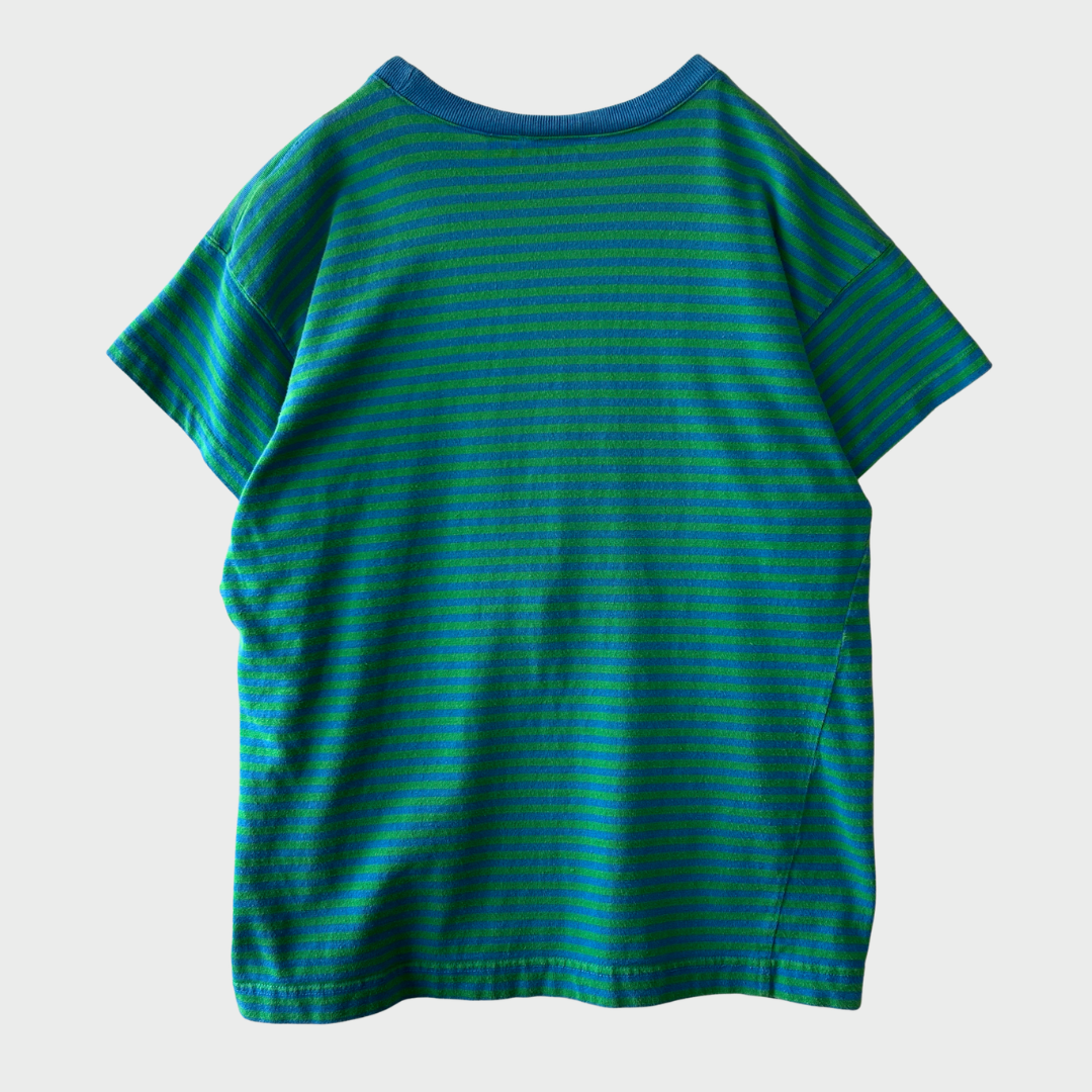 90's DOCKERS ドッカーズ ボーダーTシャツ 青・緑 (L) B4018T-SO