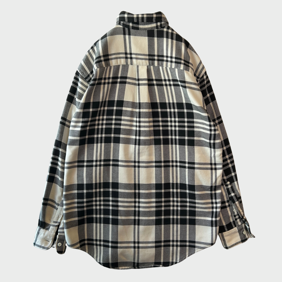 90's OLD GAP ギャップ チェック フランネルシャツ 白黒 (推定M) B4120SH-SO