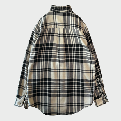 90's OLD GAP ギャップ チェック フランネルシャツ 白黒 (推定M) B4120SH-SO