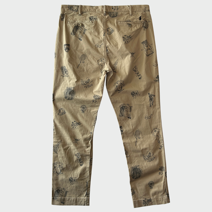 Polo Ralph Lauren ラルフローレン STRETCH STRAIGHT FIT ポロチノ グラフィックプリントチノパン ベージュ(36×32)/B1563P