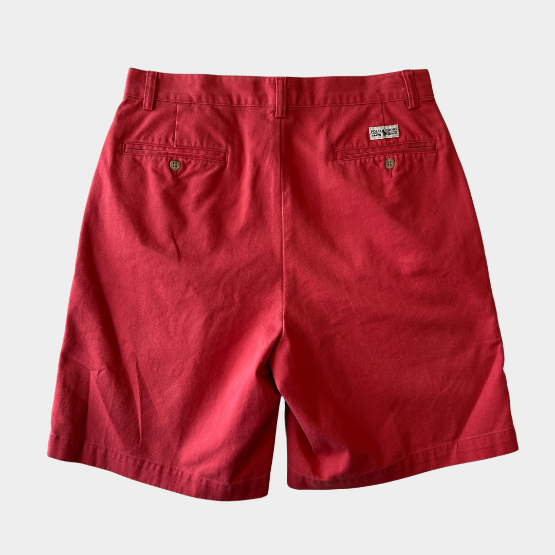 90's Polo Ralph Lauren ラルフローレン "TYLER SHORT" タックショーツ　ハーフパンツ ピンク(32)/C1036P-SO