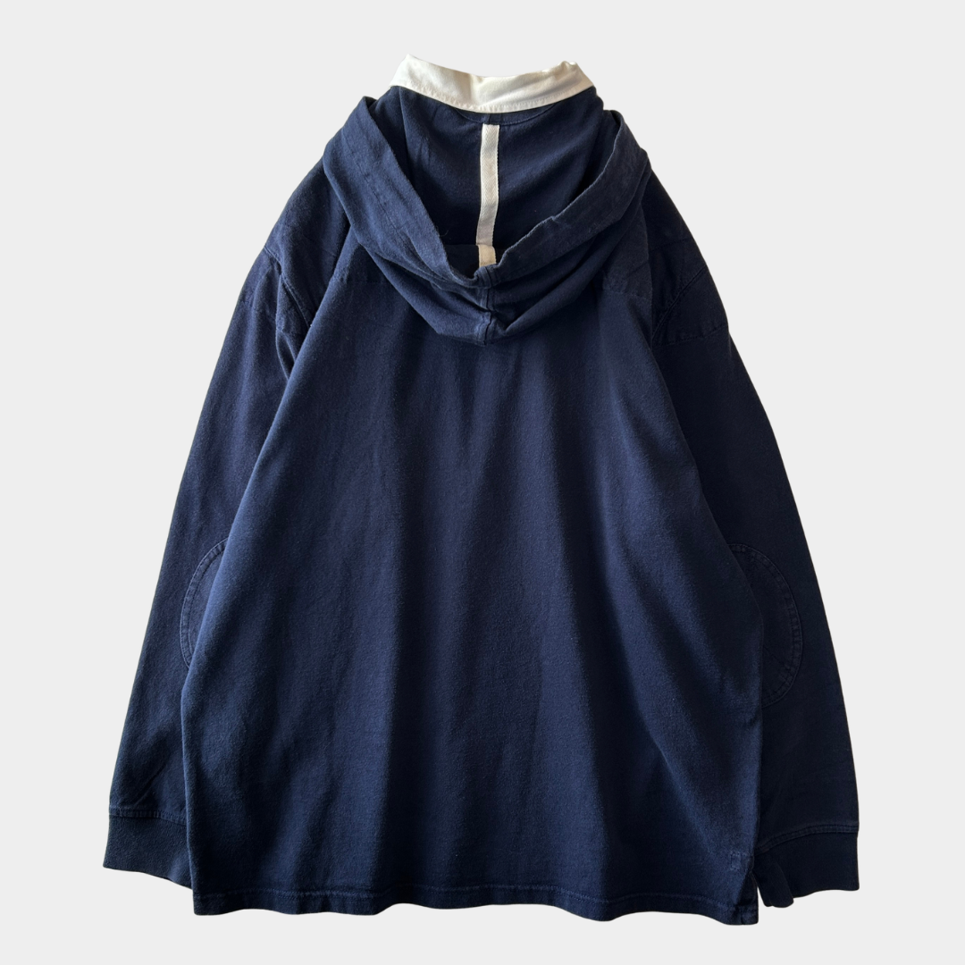 00's Polo by Ralph Lauren ラルフローレン フード付きラガーシャツ ネイビー(XL)/A7781T-SO