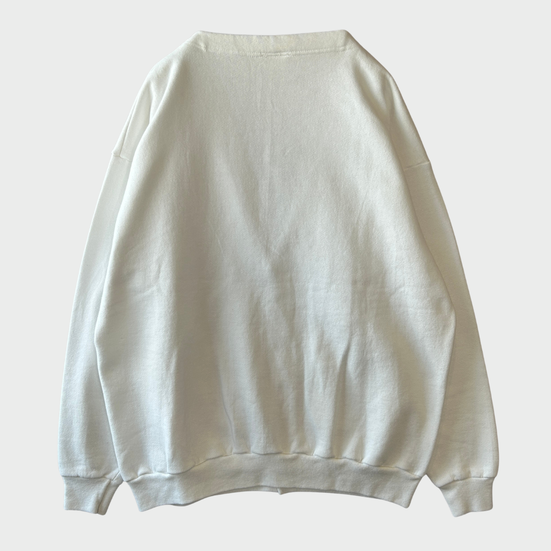 90's Disney ディズニー Mickey Mouse ミッキー スウェットカーディガン 白 (サイズ不明)/A7768S-SO