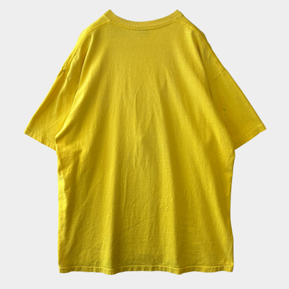 90's Stussy ステューシー スニーカー プリントTシャツ イエロー(XL)/C0744T-SO