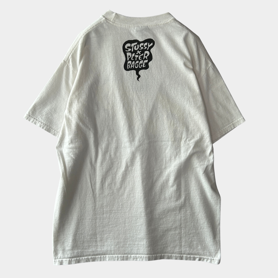 00's Stussy ステューシー × Peter Bagge コラボTシャツ 白 (M)/B2335T-SO