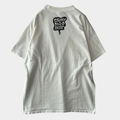 00's Stussy ステューシー × Peter Bagge コラボTシャツ 白 (M)/B2335T-SO