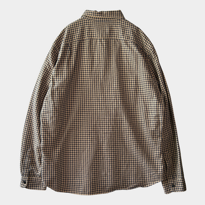 00's J.CREW cotton work type shirt コットン ワーク シャツ ブラック 茶 (XL)/A8505SH-SO