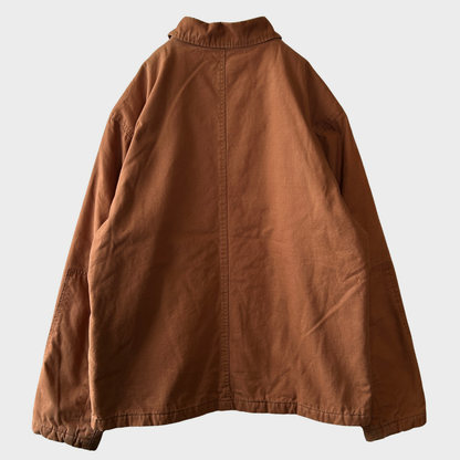00's Stussy ロゴプリント  コットンカバーオール 茶 (L)/C0401J-SO