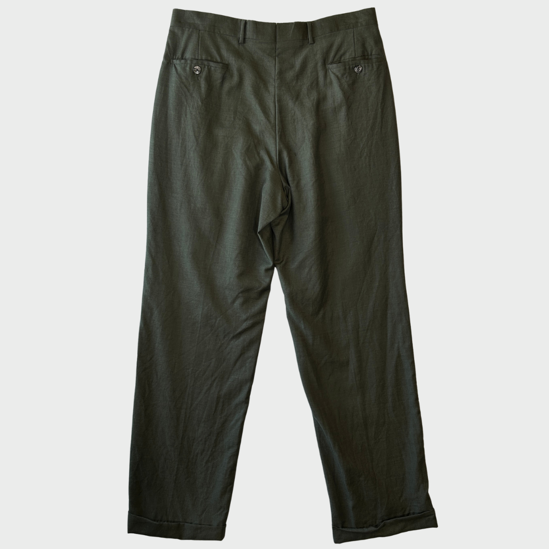 90's GIORGEO CARRELI 2タック スラックス カーキ (34) /B0165P-SO