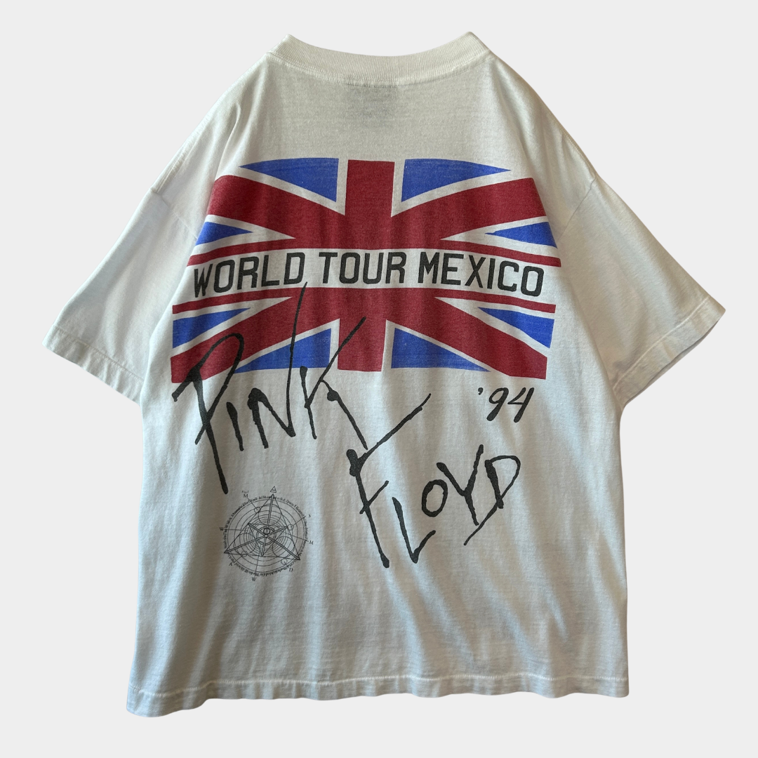 90's Pink Floyd ピンク・フロイド ”The Division Bell" ワールドツアー  メキシコ公演 ツアーTシャツ ブート 白/C1243T-SO