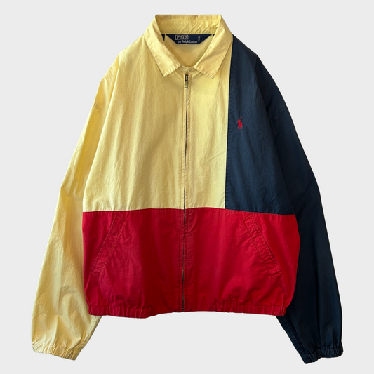90's Polo Ralph Lauren 3 Tone Color スウィングトップ 紺赤黄 (L)/B3037O-SO
